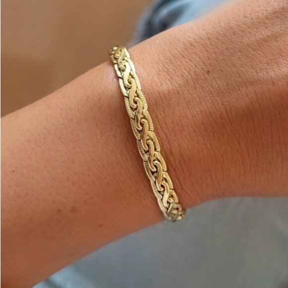 Luxury Gold & Rhodium Plated Rope Chain Bracelet | Adjustable Waterproof Jewelry - Picture 1 of 11